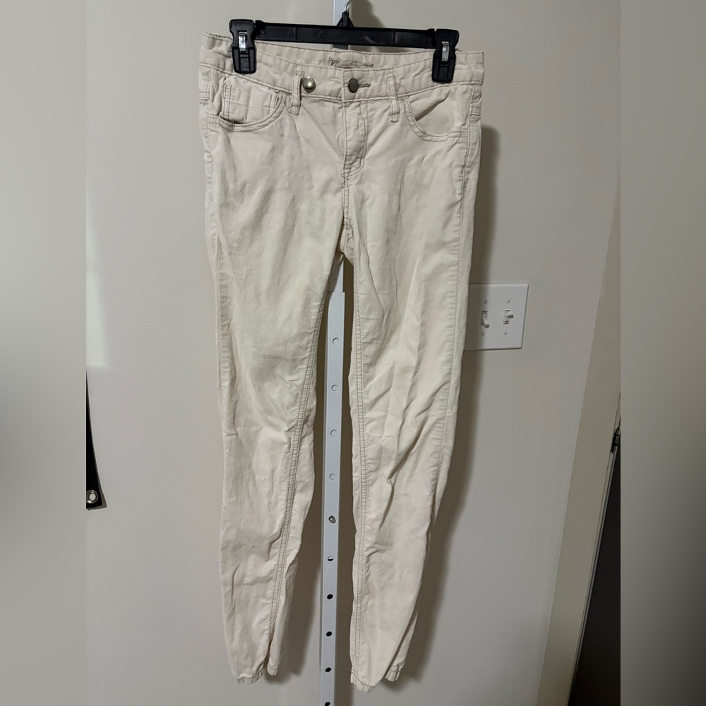 Free People Cream corduroy Skinny Jeans